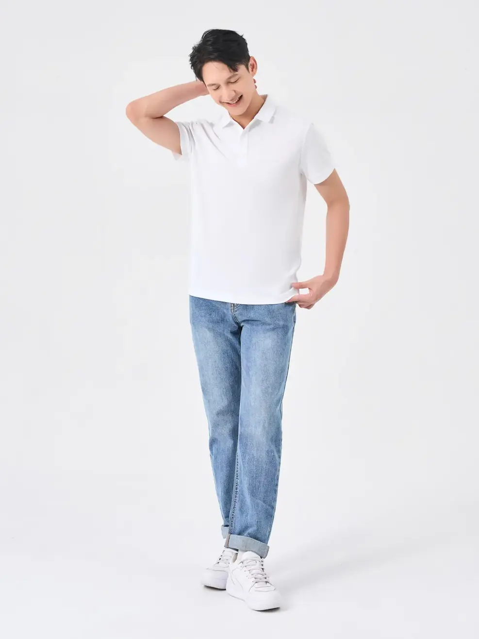 Áo Polo Nam Cafe Tổ Ong Nẹp Cúc Cúc Bấm - Trắng - 3XL