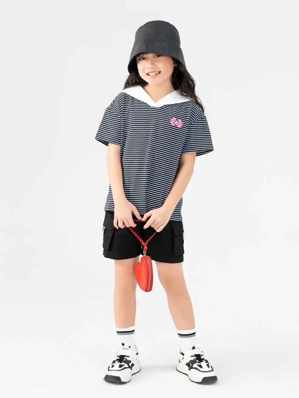 Áo Thun Trẻ Em Cổ Thủy Thủ - Kẻ navy - 2
