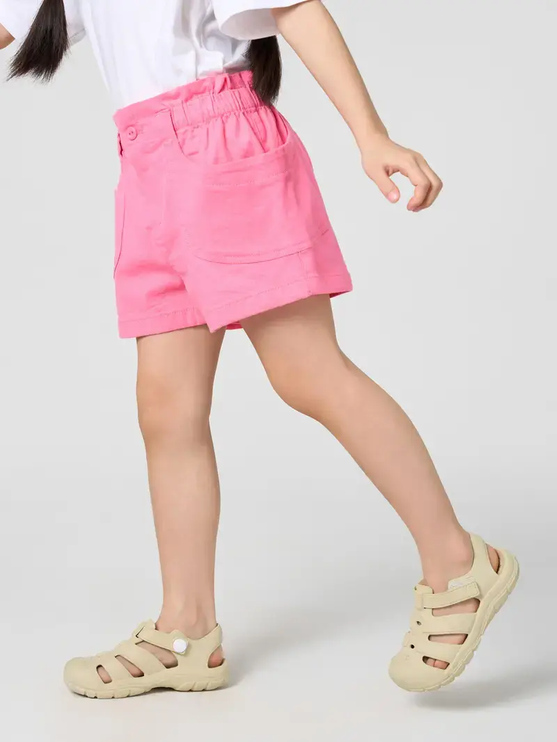 Quần Shorts Bé Gái Túi Ốp - HỒNG065 - 2-3