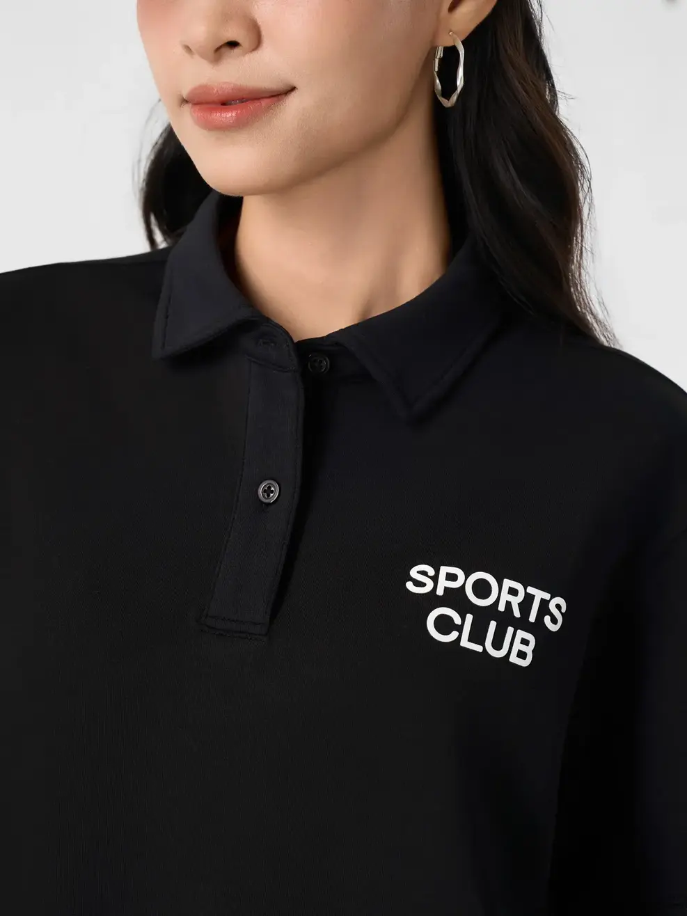 Bộ Đồ Nữ Áo Polo Quần Shorts Sport Club - Đen 001 - S