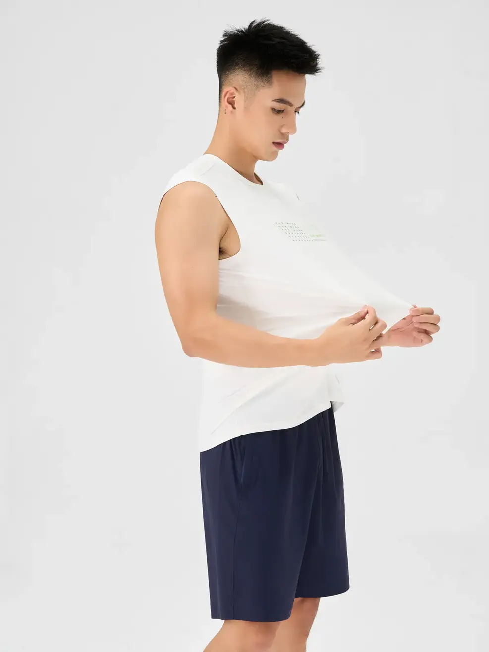 Bộ Đồ Nam Ba Lỗ - Trắng Navy - M