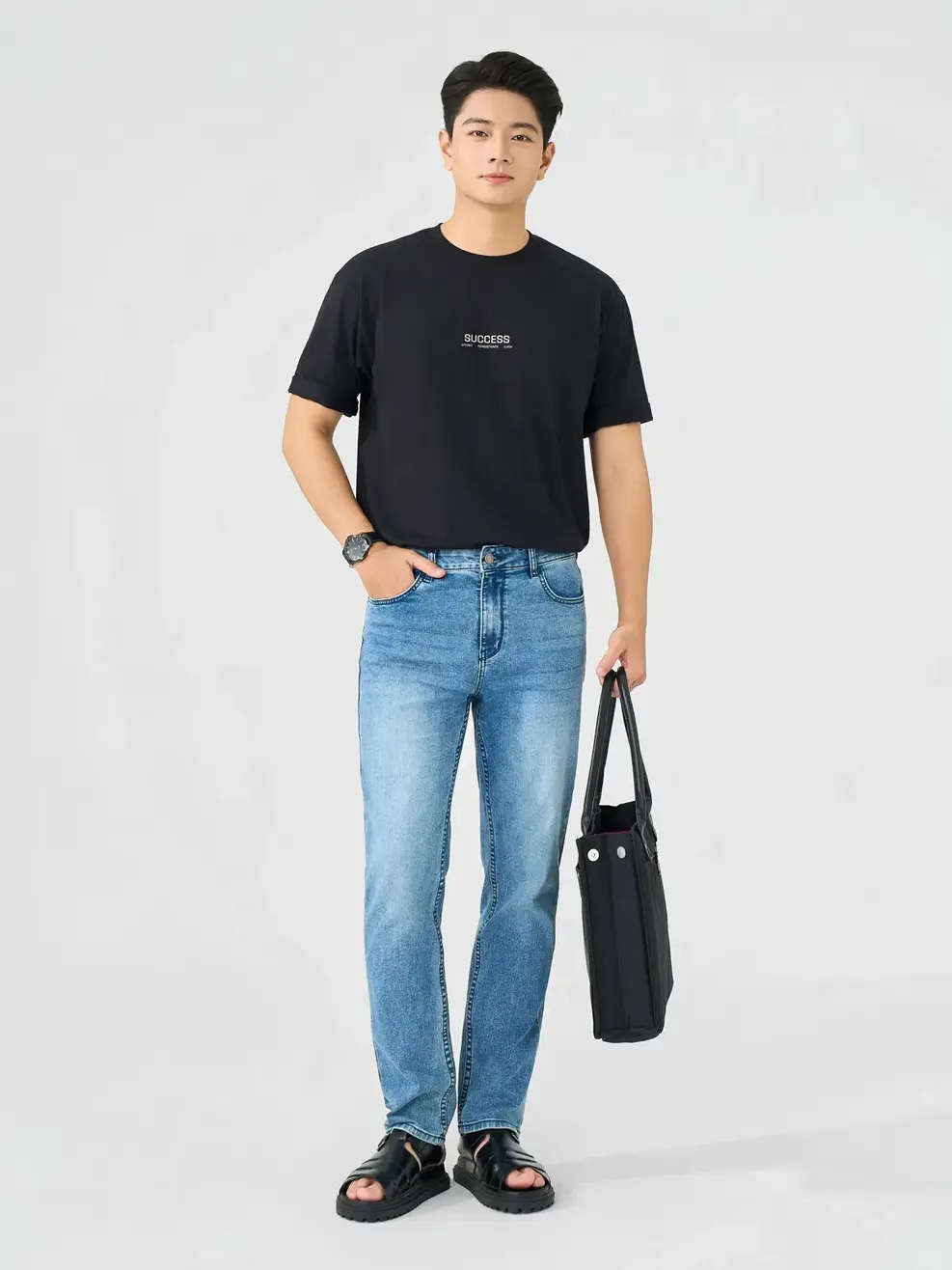 Quần Jeans Nam Regular Indigo  - Màu chàm 003 - 28