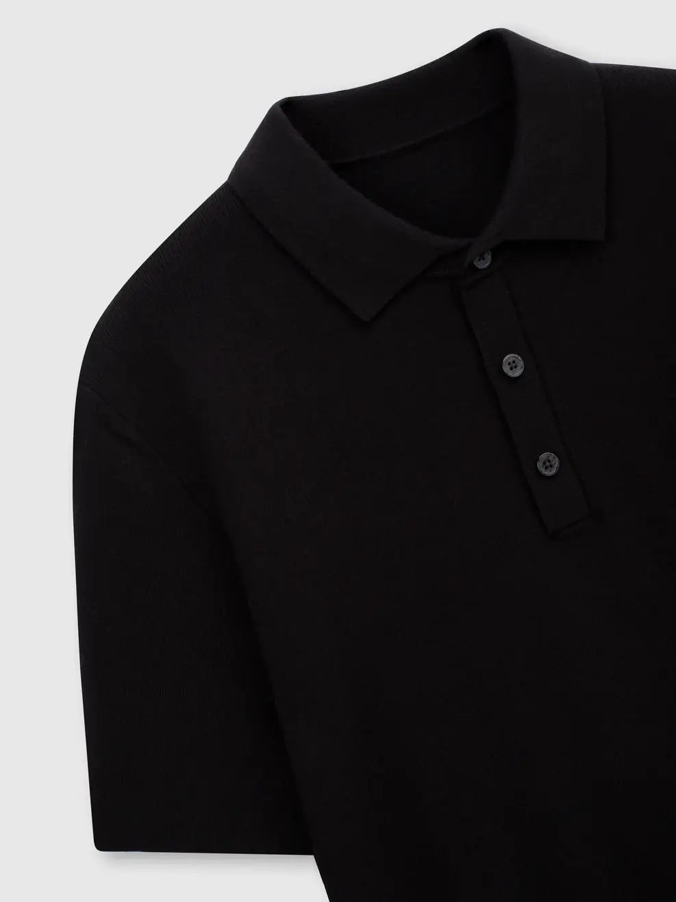 Áo Len Polo Nam Cổ 3 Cúc - Đen 001 - M