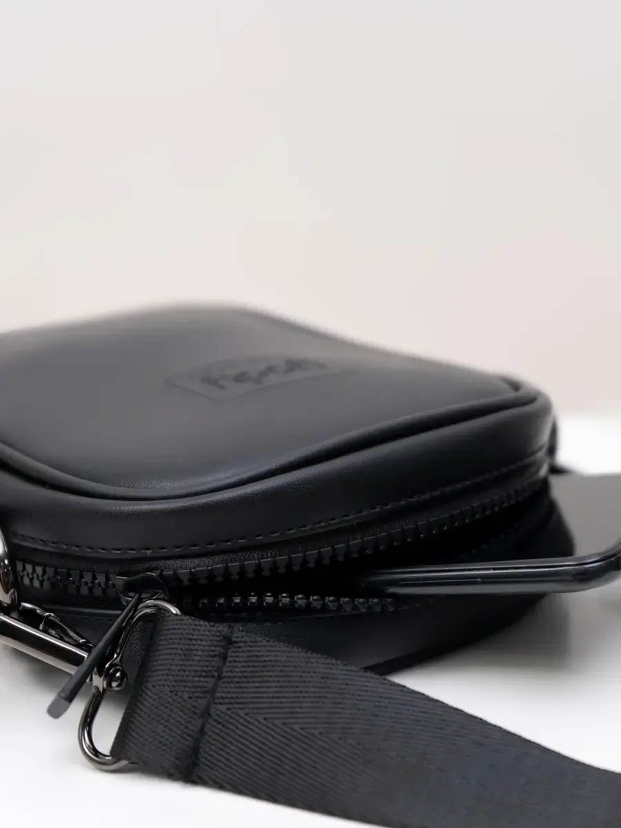 Túi Unisex Đeo Chéo Da Pu - Đen