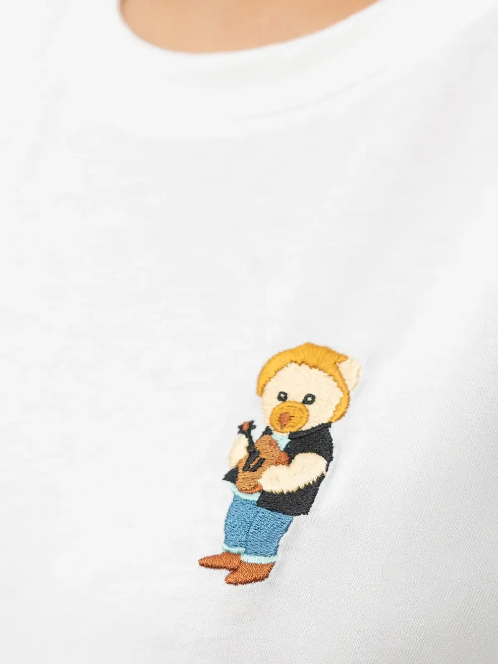 T-shirt Nữ Thêu Gấu Chất Liệu Cotton Usa - Trắng 1 - S