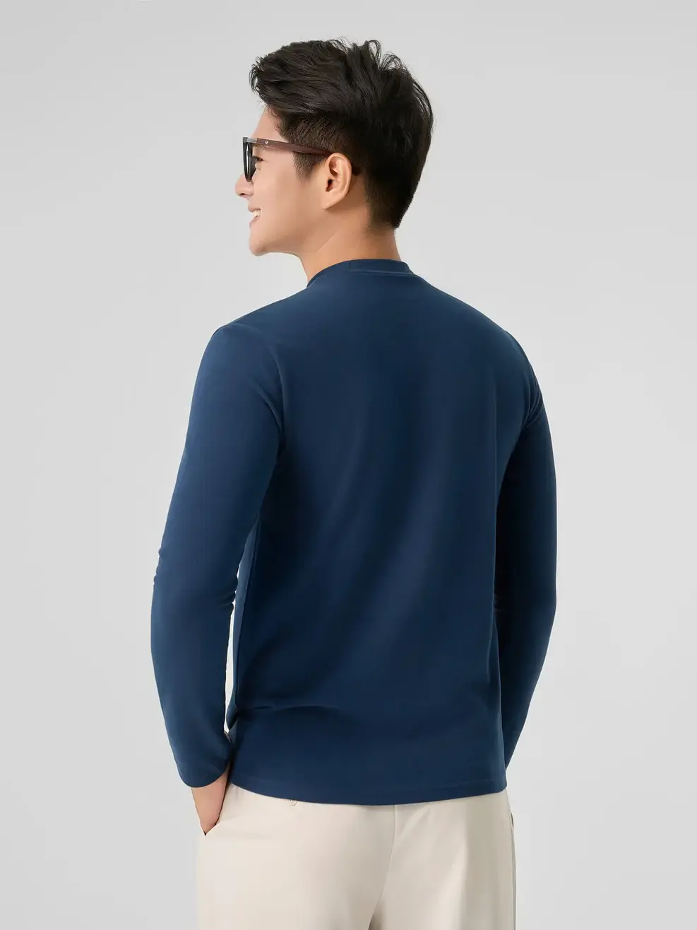 Áo Body Giữ Nhiệt Nam Cổ 3cm - Tím Than 006 - M