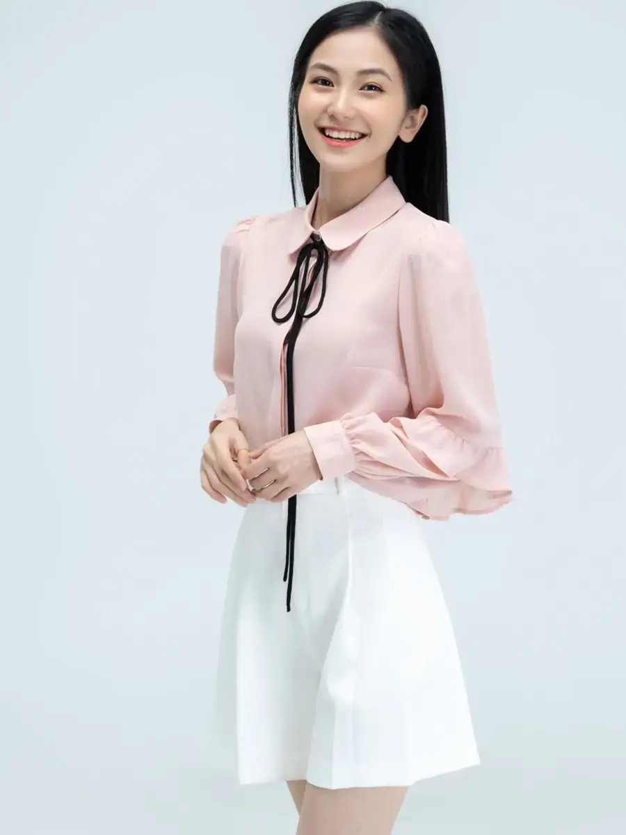 Sơ mi sen bèo tay - Hồng - L