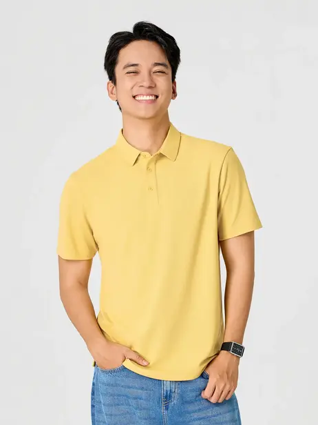 Áo Polo Nam Regular Cổ Ép Có Xẻ Tà - Thoáng Khí - Năng động