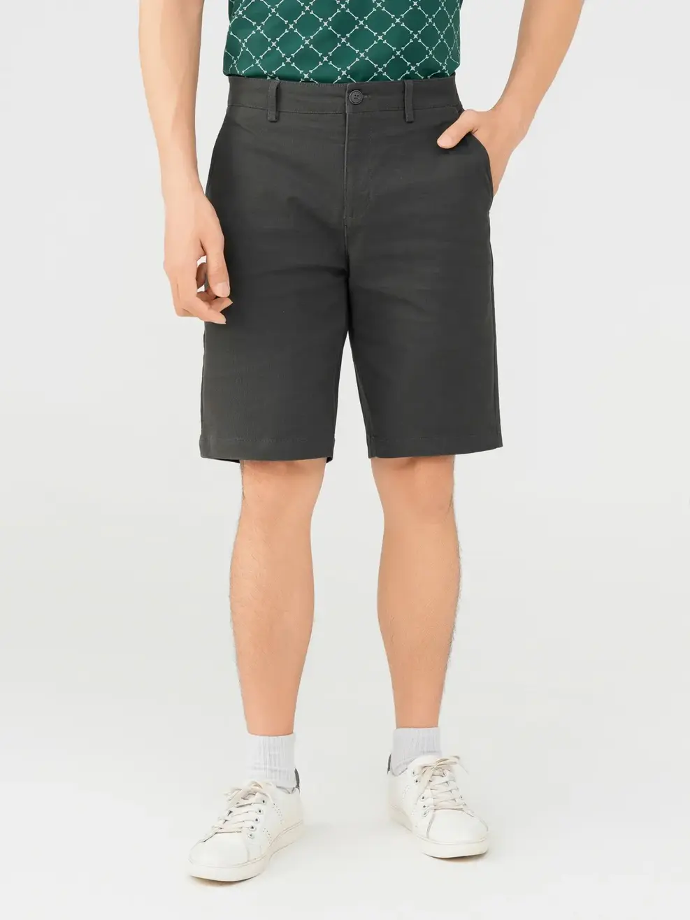 Quần Short Nam Cơ Bản - Ghi Đậm - 28