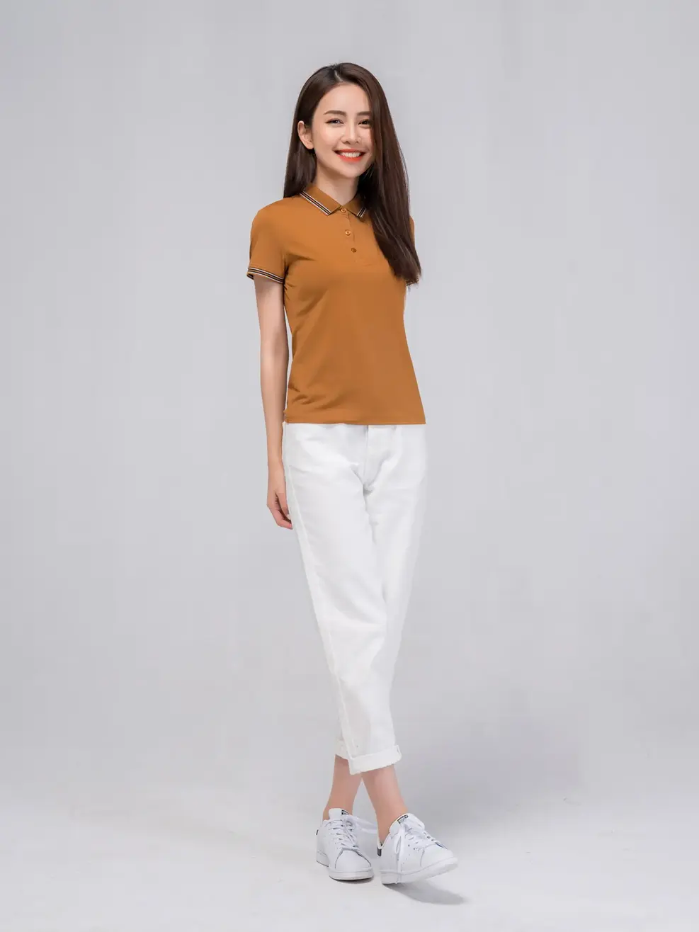 Áo polo nữ pima 4 - Nâu - S