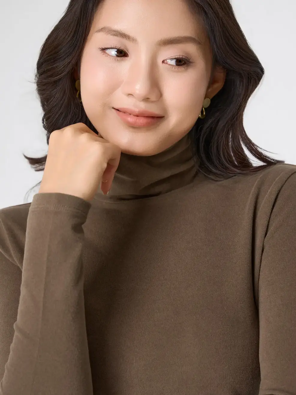 Áo Body Giữ Nhiệt Cổ Lọ - Nâu 123 - S