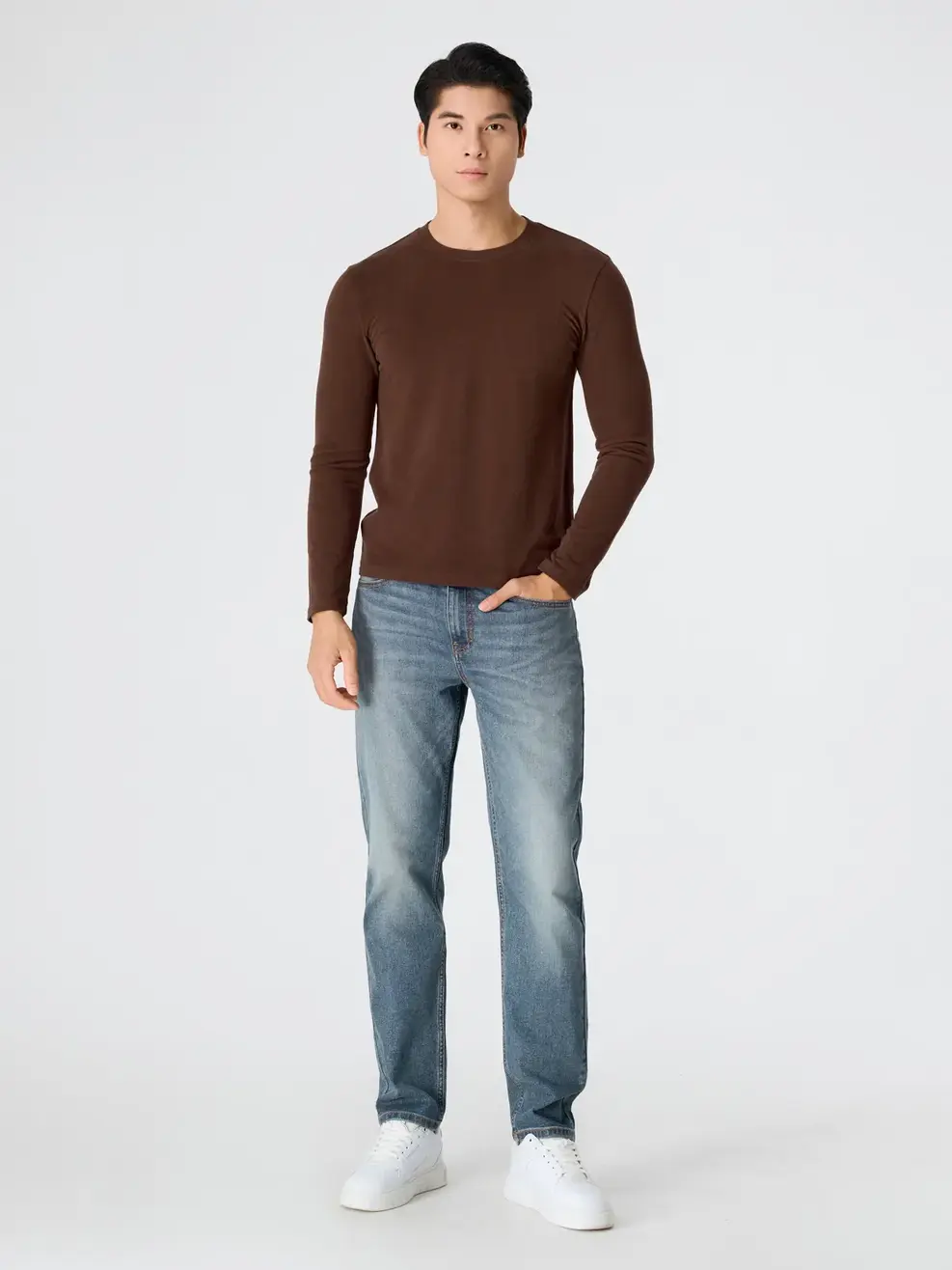 Áo Body Giữ Nhiệt Nam Cổ Tròn - Nâu 121 - M