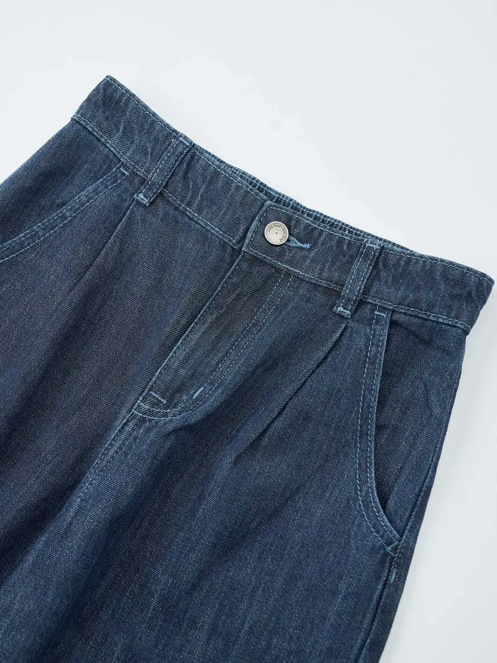 Quần Jeans Ống Suông Cạp Chun Mỏng Nhẹ - Màu chàm 001 - 26