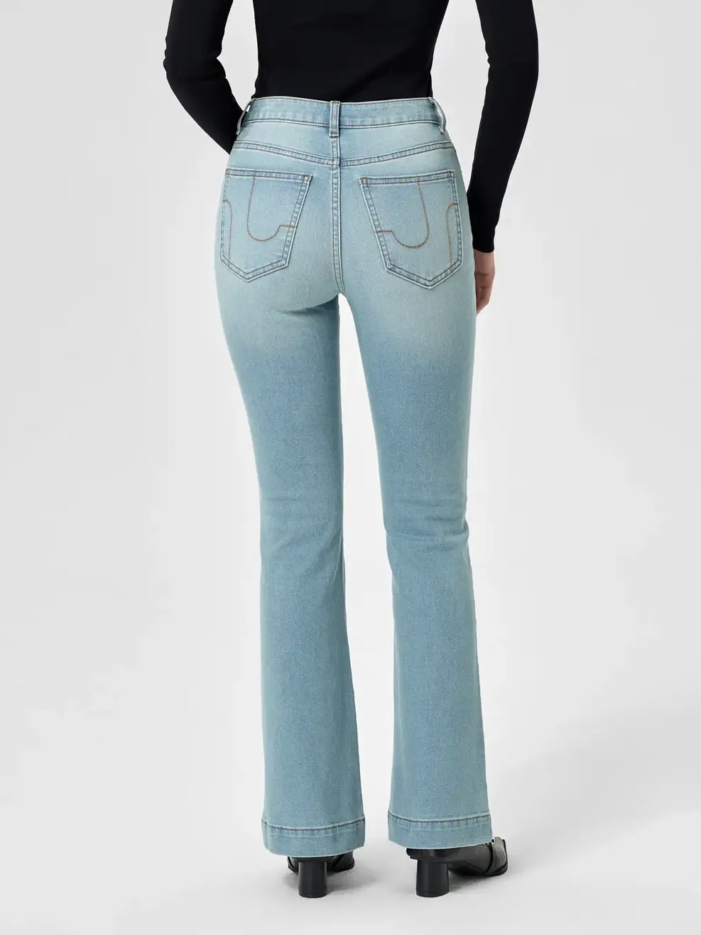 Quần Jean Nữ Ống Loe Gấu Nhăn - Xanh nhạt - 25