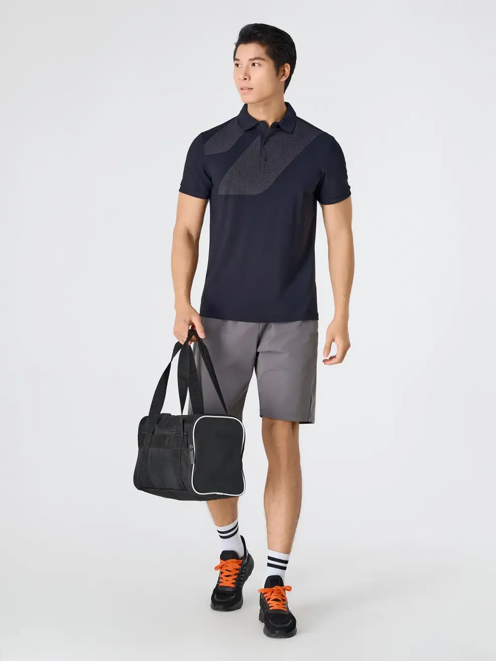 Áo Polo Nam Thể Thao In Hoạ Tiết - ĐEN 002 - S