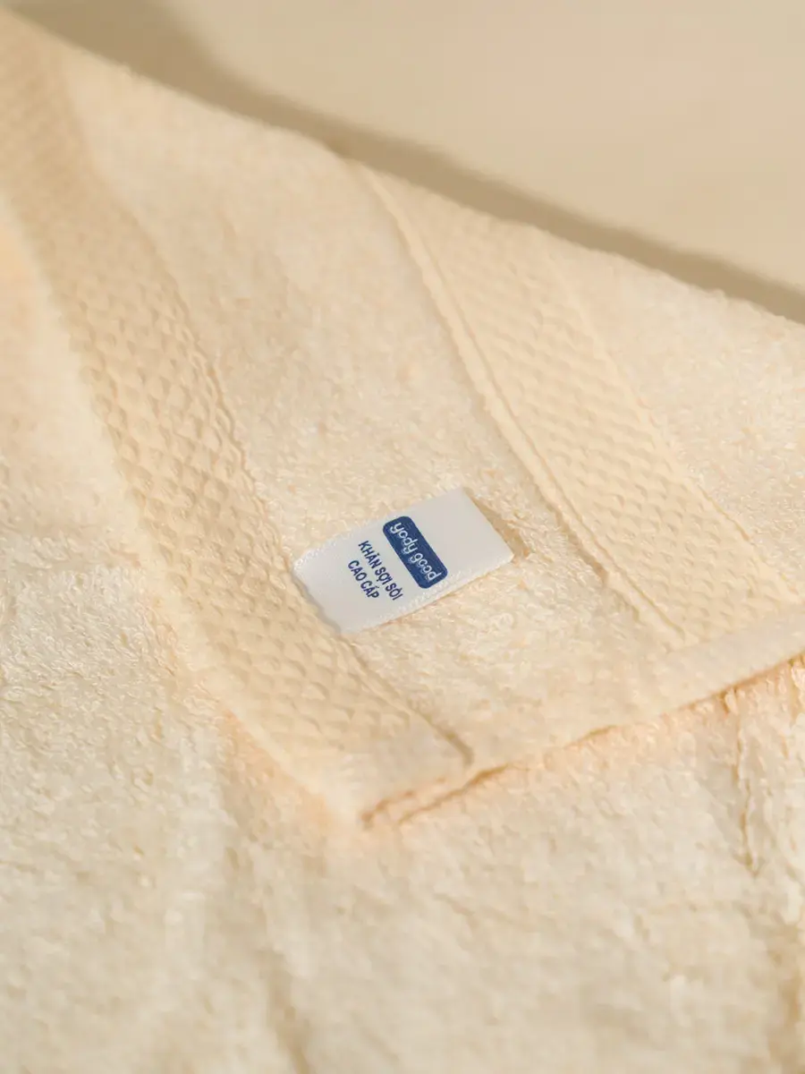 Khăn mặt sợi sồi mềm mịn combo 2 - KEM-GHI