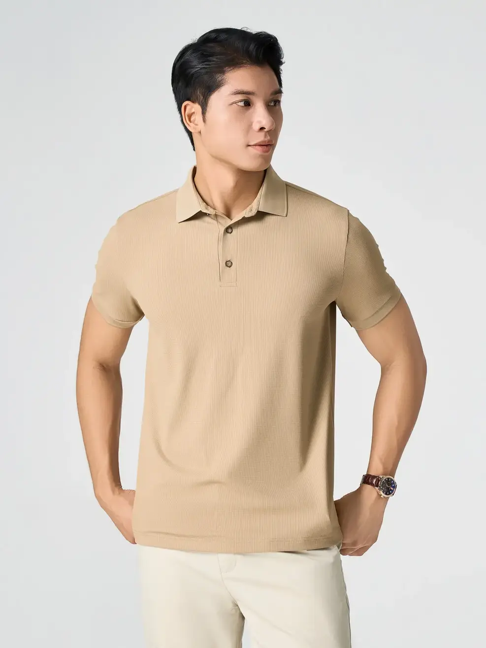 Áo Polo Nam Waffle Siêu Co Giãn - Màu nâu 019 - M