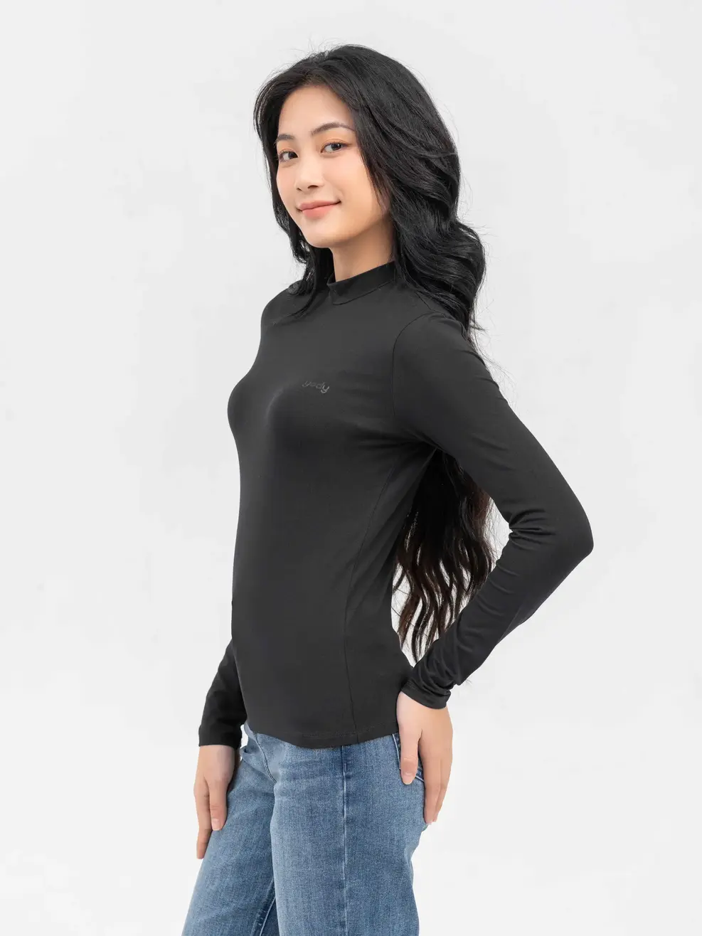 Áo Thu Đông Nữ Cổ 3cm - Đen - S