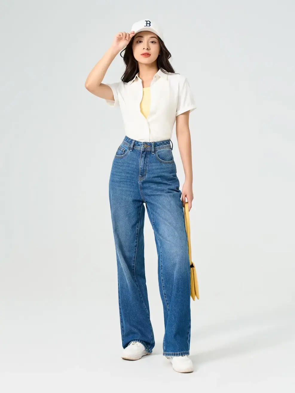 Áo Sơ Mi Tay Ngắn Nữ Nano Thêu Nẹp - Trắng - M