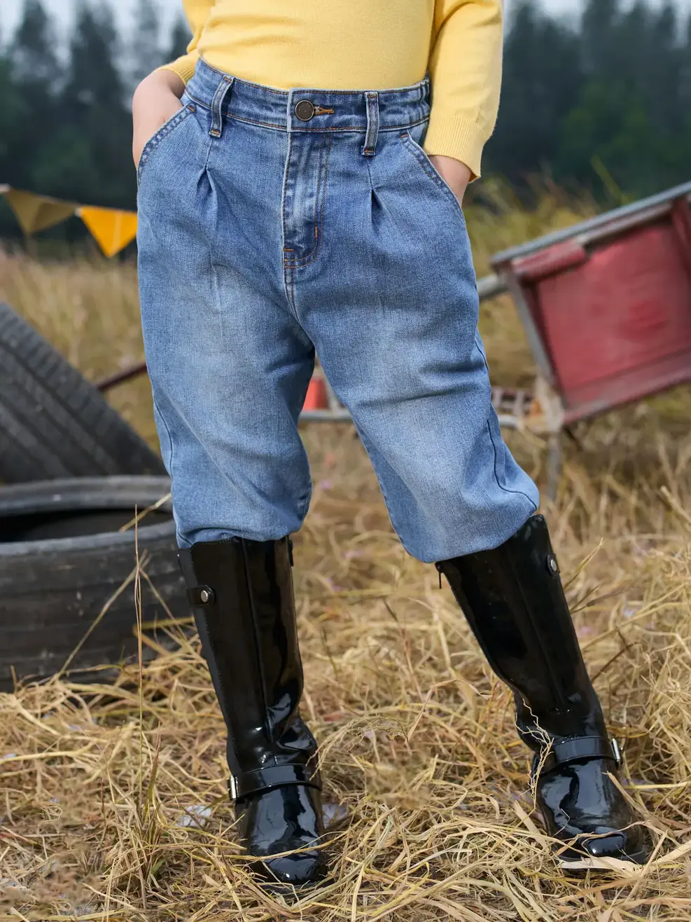 Quần jean kid baggy - Xanh nhạt - 8-9