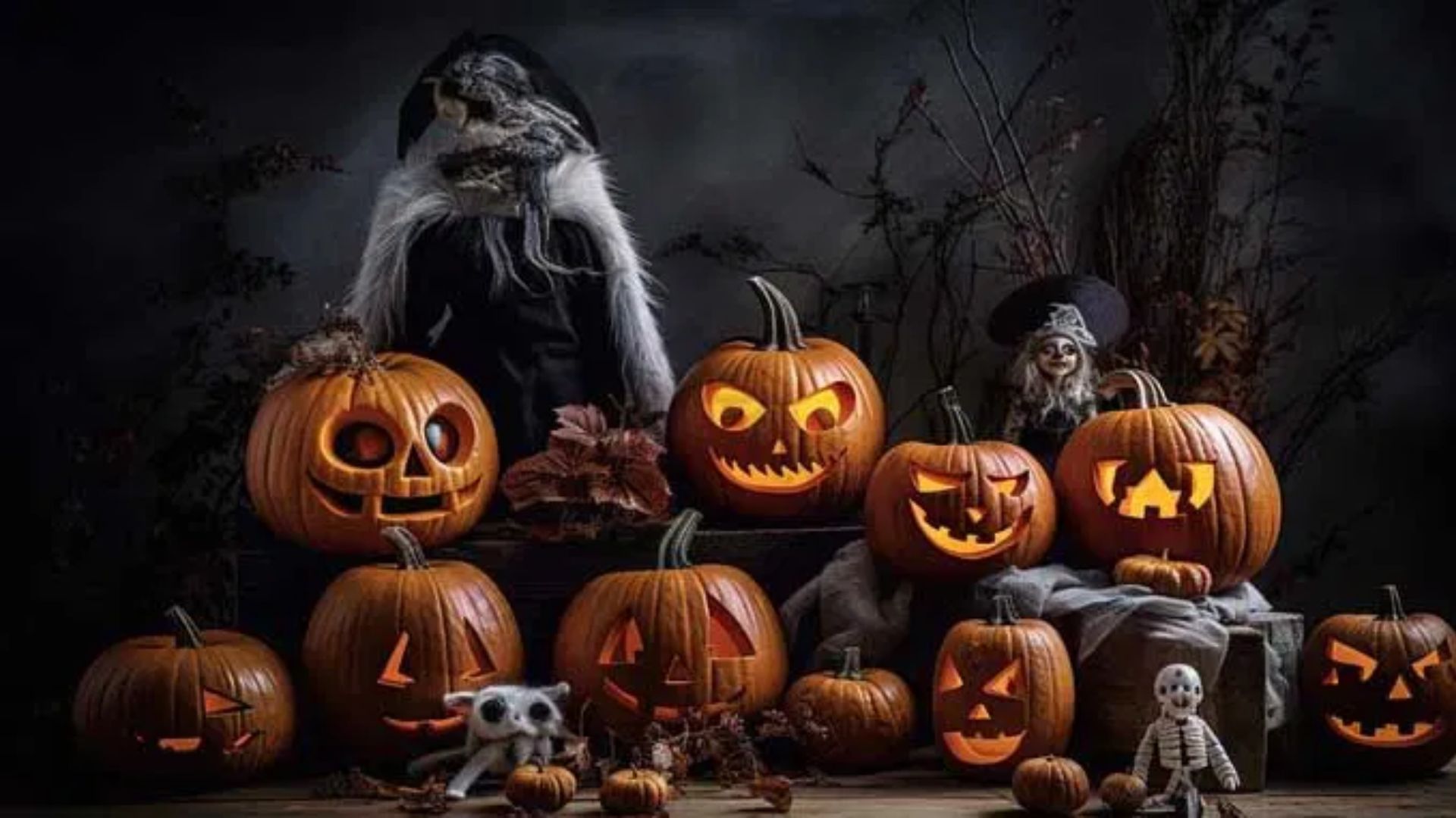Hình nền Halloween phong cách nghệ thuật cho máy tính