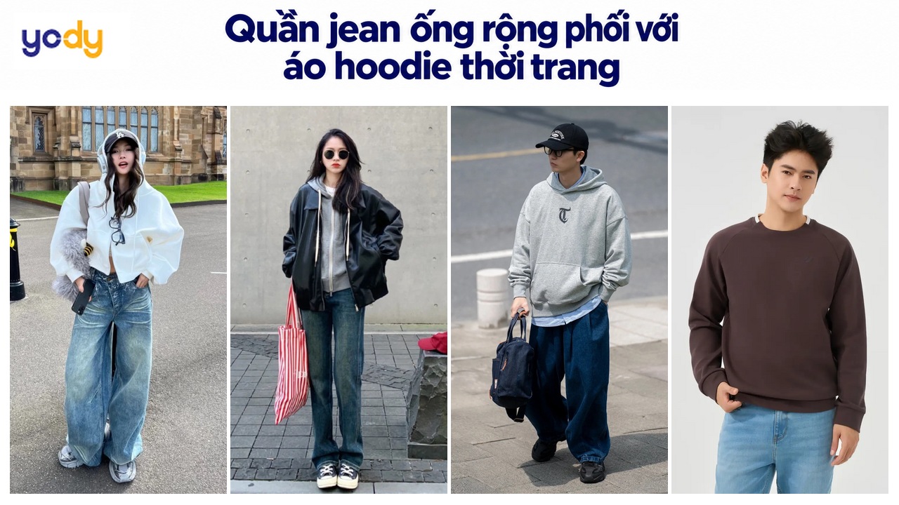 Quần Jean Ống Rộng Phối Với Áo Hoodie Và 10 Cách Lên Đồ “Cực Chất”