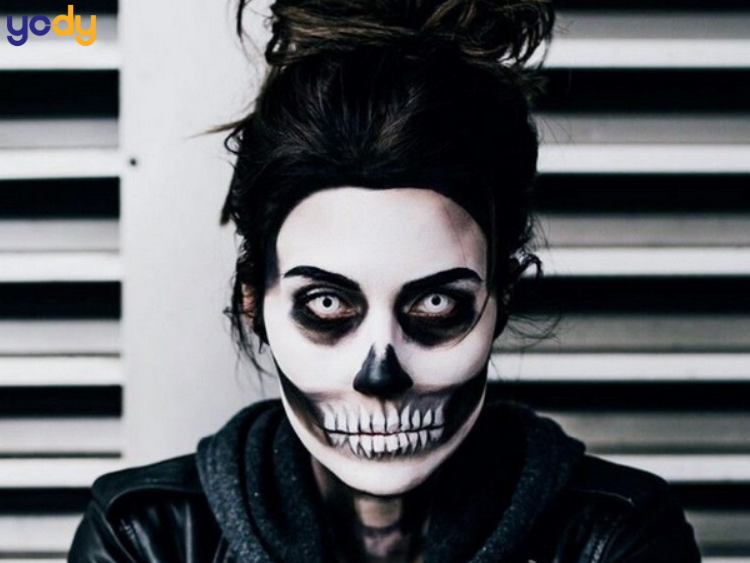 Halloween makeup đầu lâu (skull)