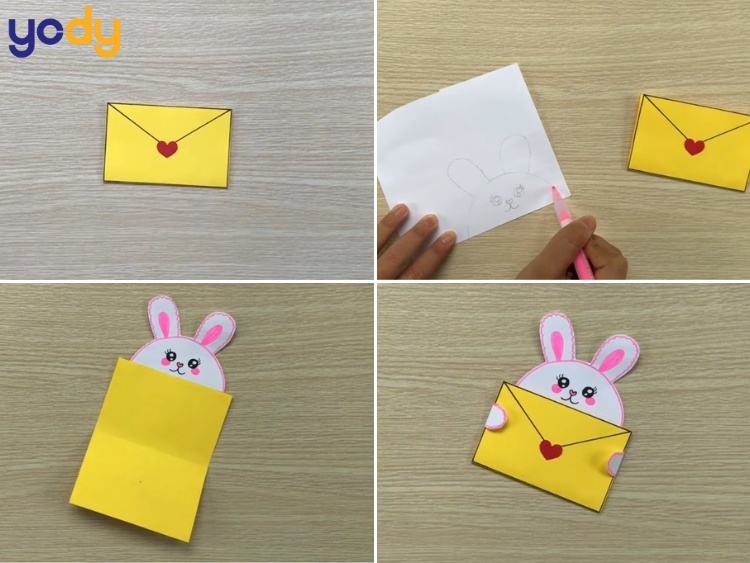 Thiệp 20/10 tự làm hình thú dễ thương, đơn giản
