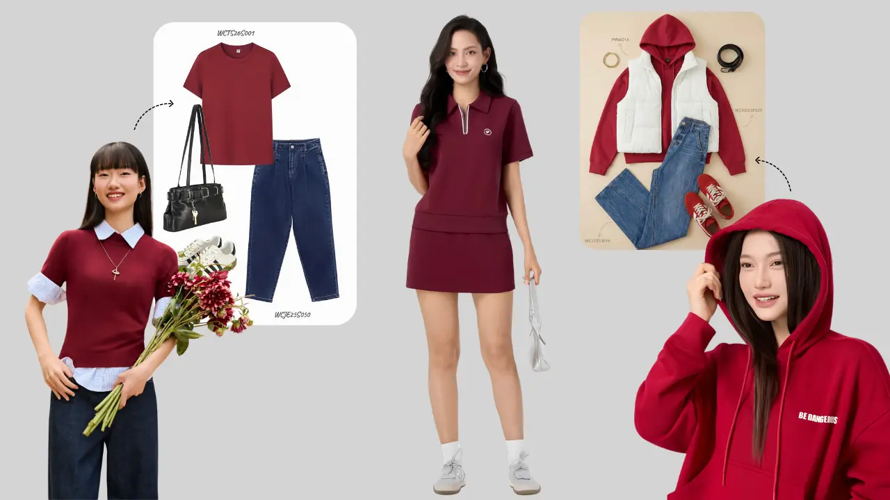 Bài viết - Trang phục màu đỏ cherry là gì? Cách phối đồ giúp nàng nổi bật, cuốn hút