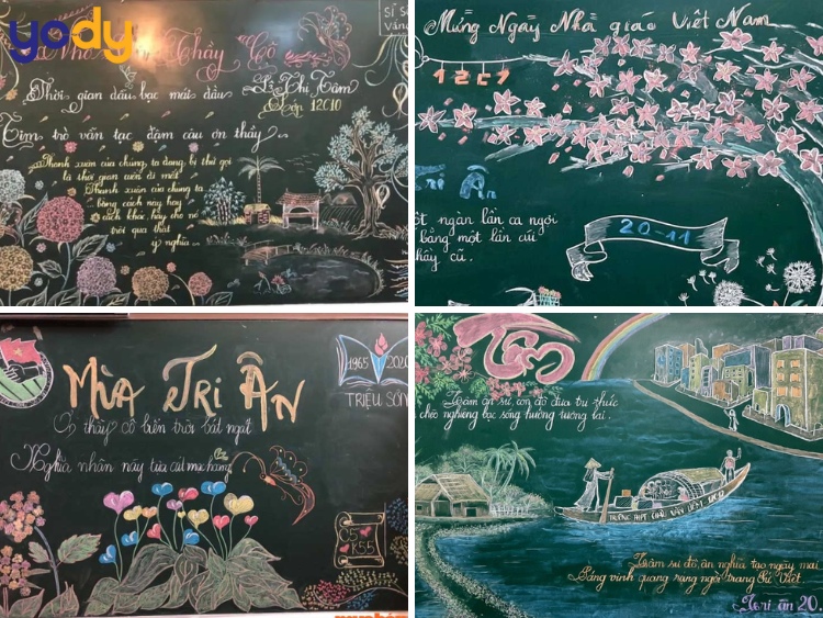 Mẫu trang trí bảng 20/11 bằng phấn 2