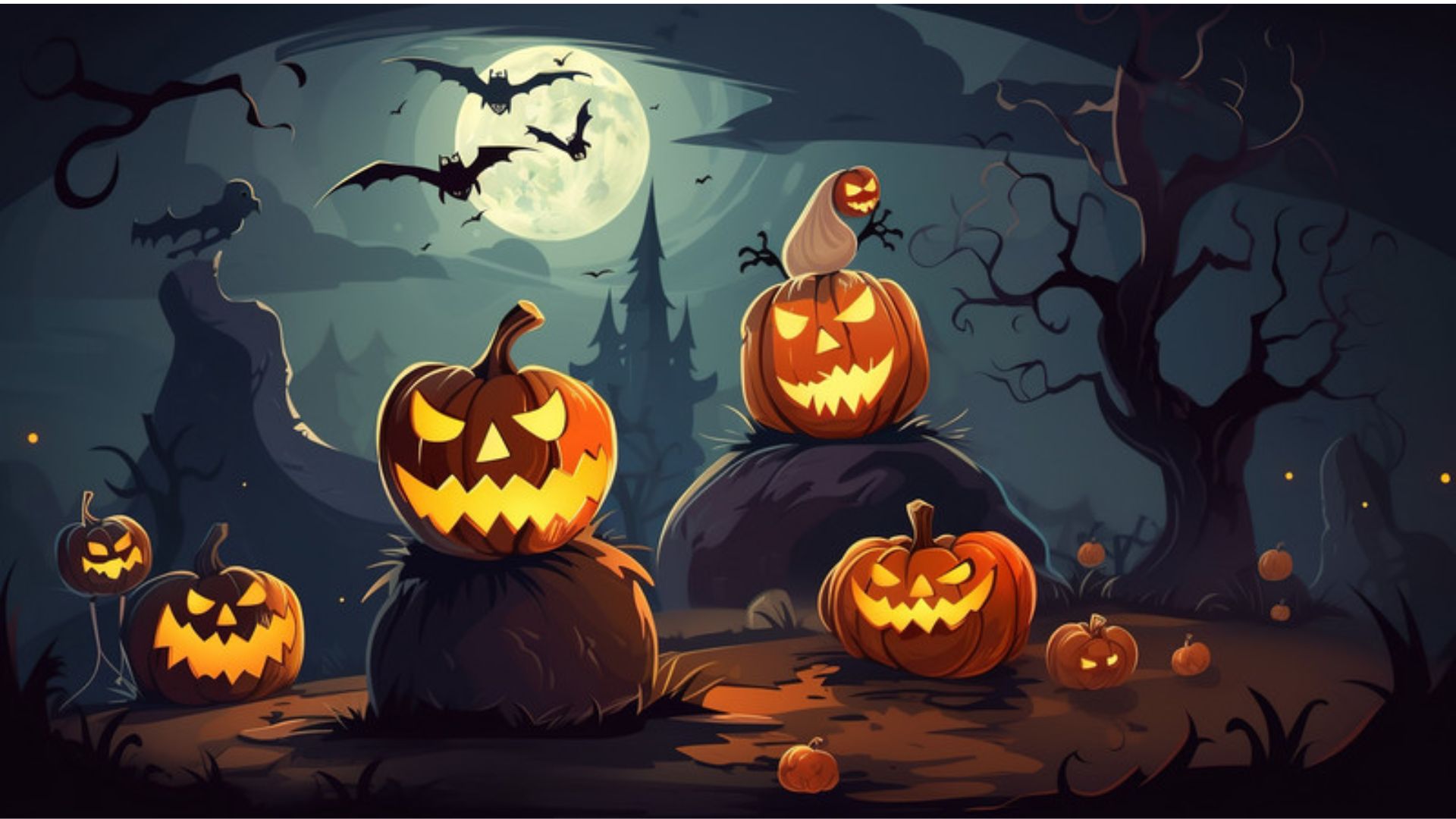 Hình nền Halloween bí ngô cho máy tính