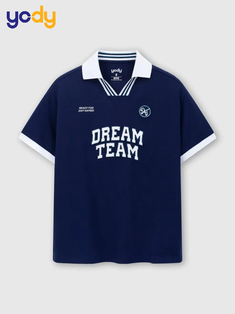 Áo Polo Nữ Relax Dreamteam Cổ V Bo Kẻ