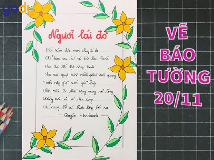 Nội dung cần có của mẫu báo tường 20/11 phổ biến