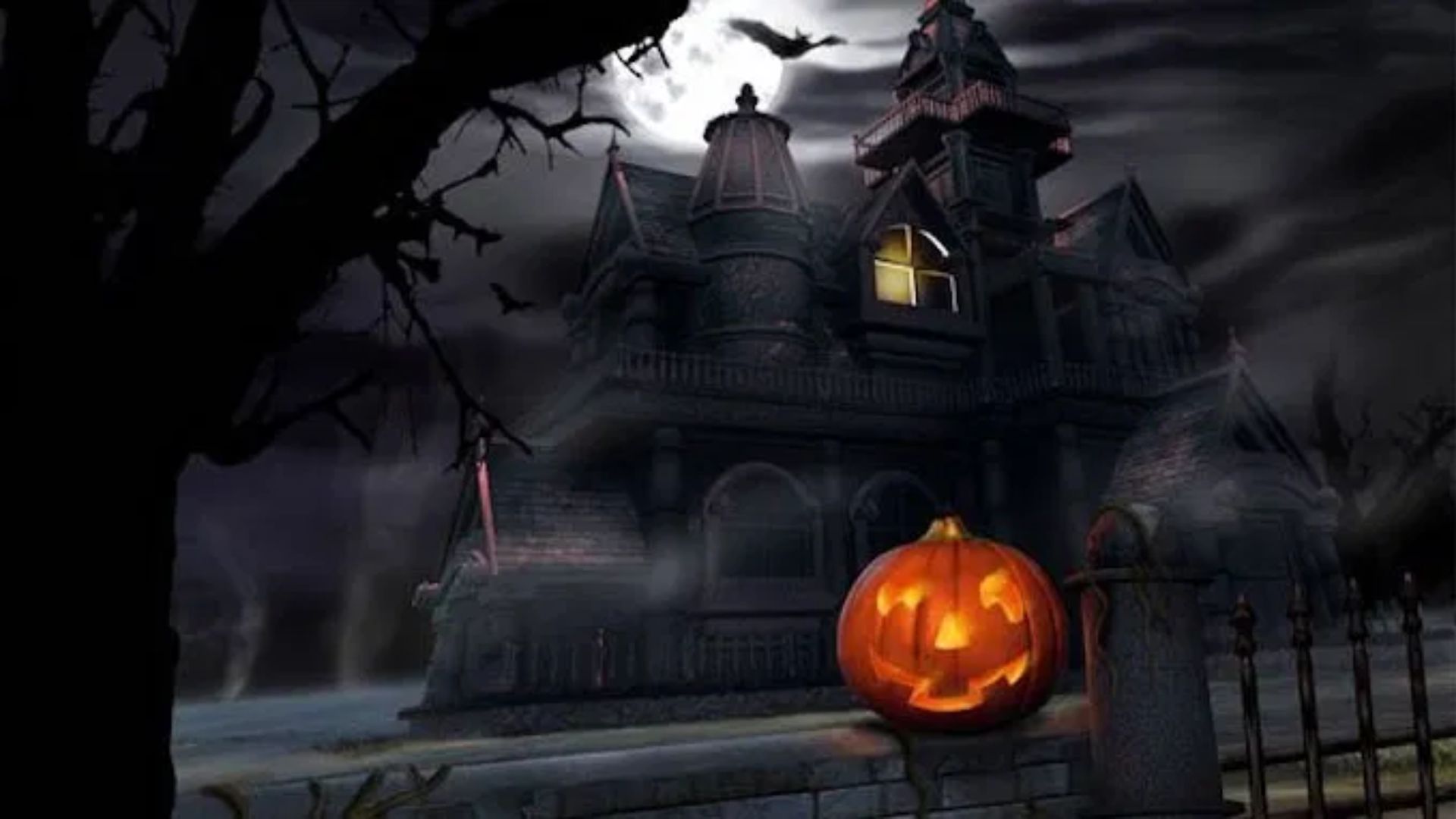 Hình nền Halloween phong cách nghệ thuật cho máy tính