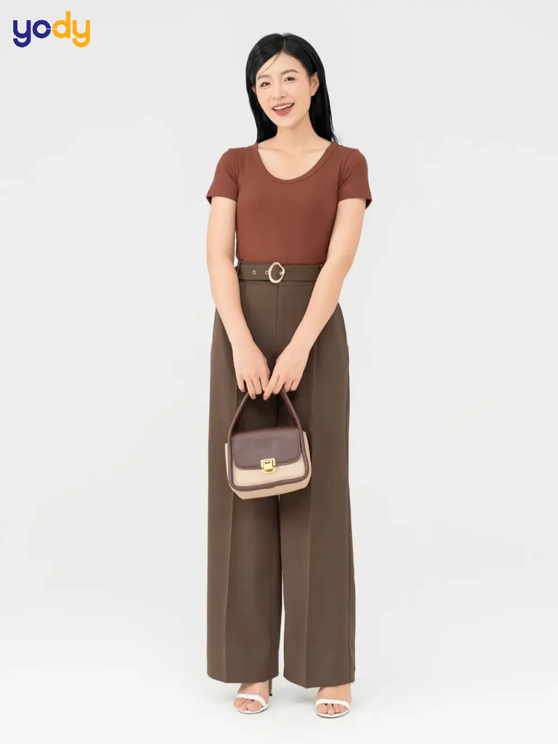 Phối cùng quần tây baggy thanh lịch