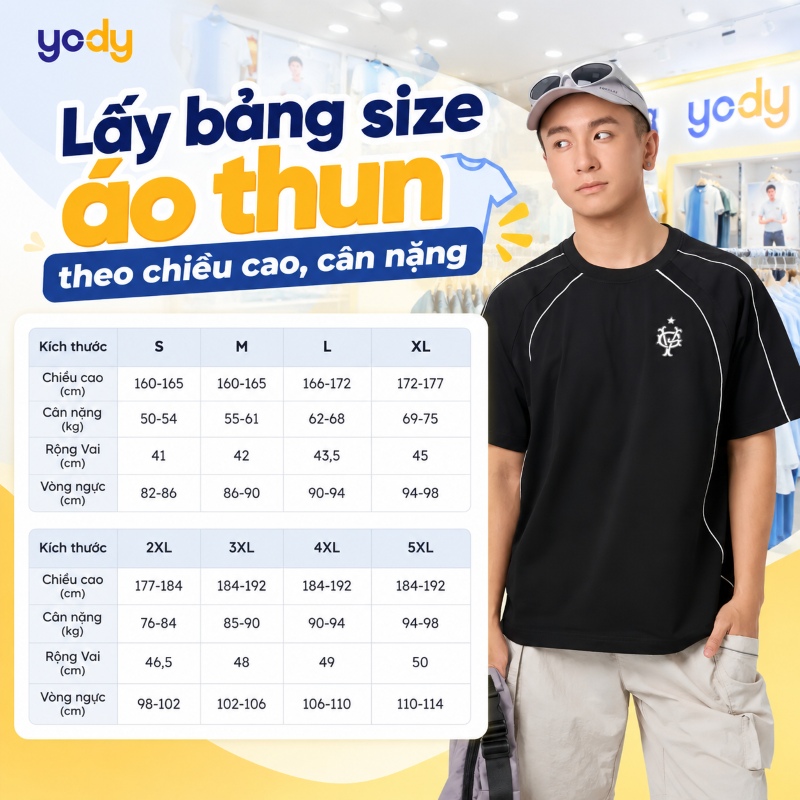 Đo theo cân nặng chiều cao để biết size áo thun