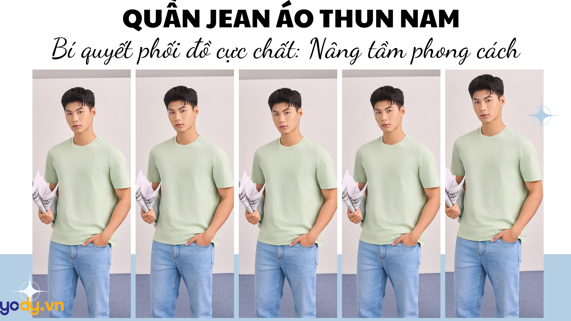 Bí quyết phối đồ cực chất: Nâng tầm phong cách cùng quần jean áo thun nam