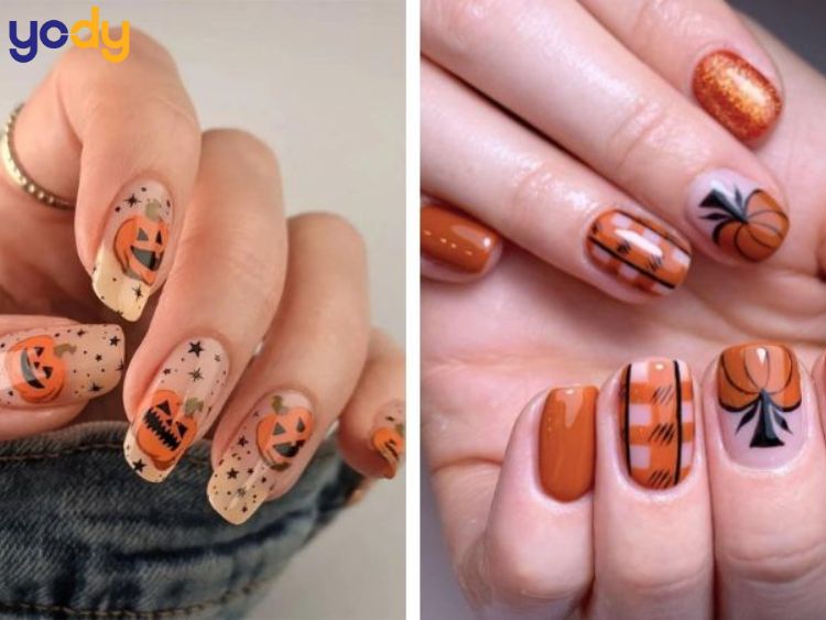Nail Halloween bí ngô