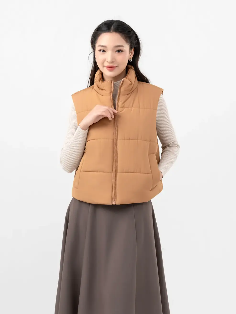cách phối đồ với áo phao gile
