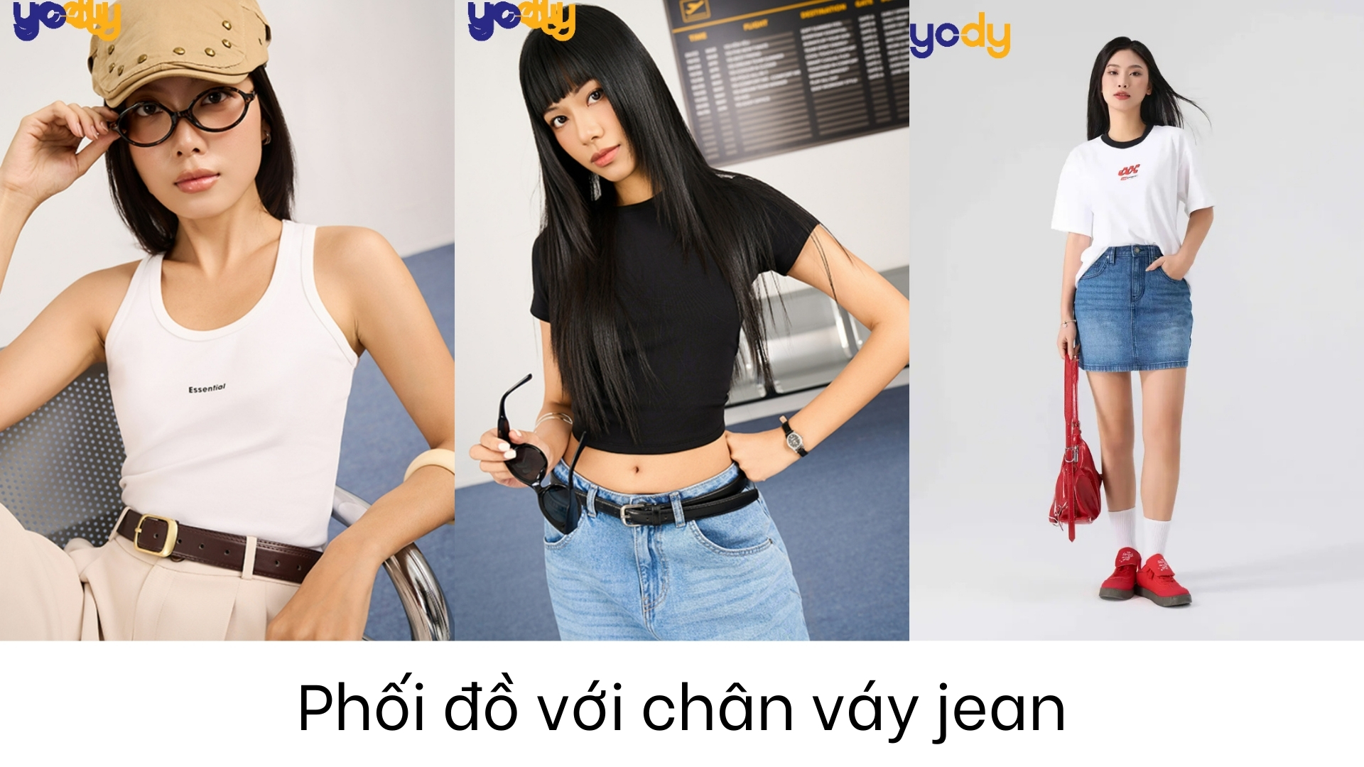 15 cách phối đồ với chân váy jean dài xòe thời thượng, đẳng cấp