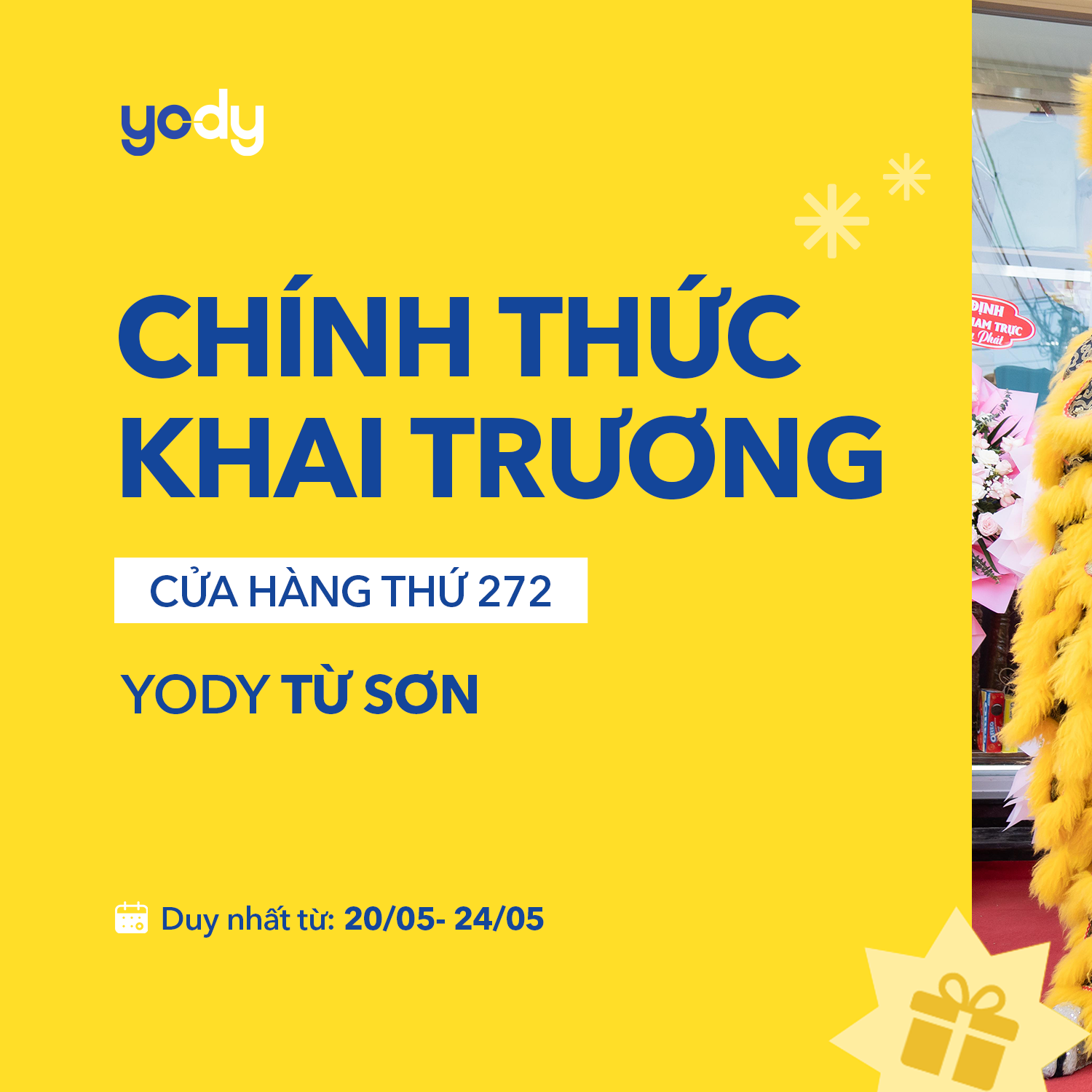 Chào đón sự kiện khai trương YODY Từ Sơn: Đón bão sale hấp dẫn & đại tiệc quà tặng