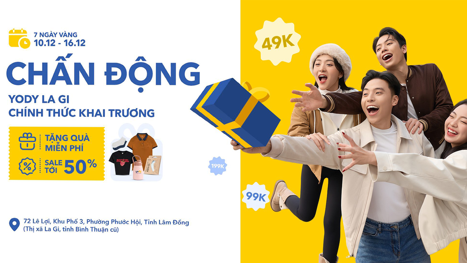 BÙNG NỔ KHAI TRƯƠNG YODY LA GI - TẶNG NGÀN QUÀ MIỄN PHÍ + SALE SỐC 50%