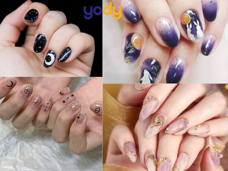 Mẫu nail trung thu ánh trăng thu hút, nổi bật