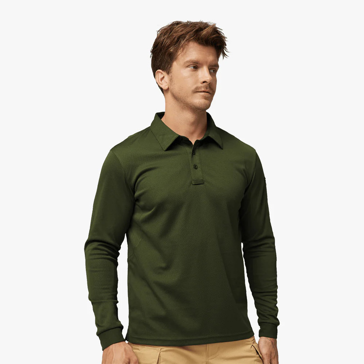 phối đồ với áo polo dài tay nam