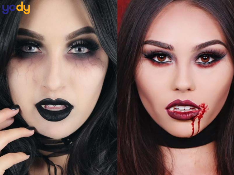 Halloween makeup ma cà rồng
