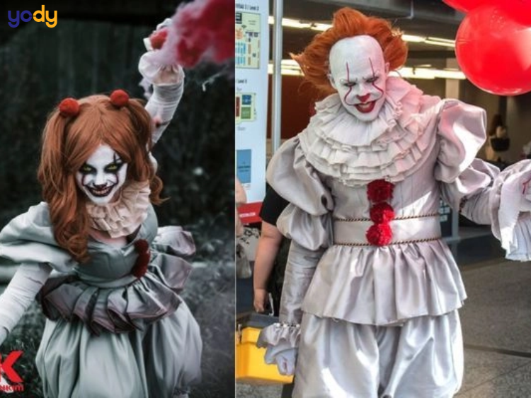 Hóa trang Halloween thành hề ác mộng đầy ám ảnh