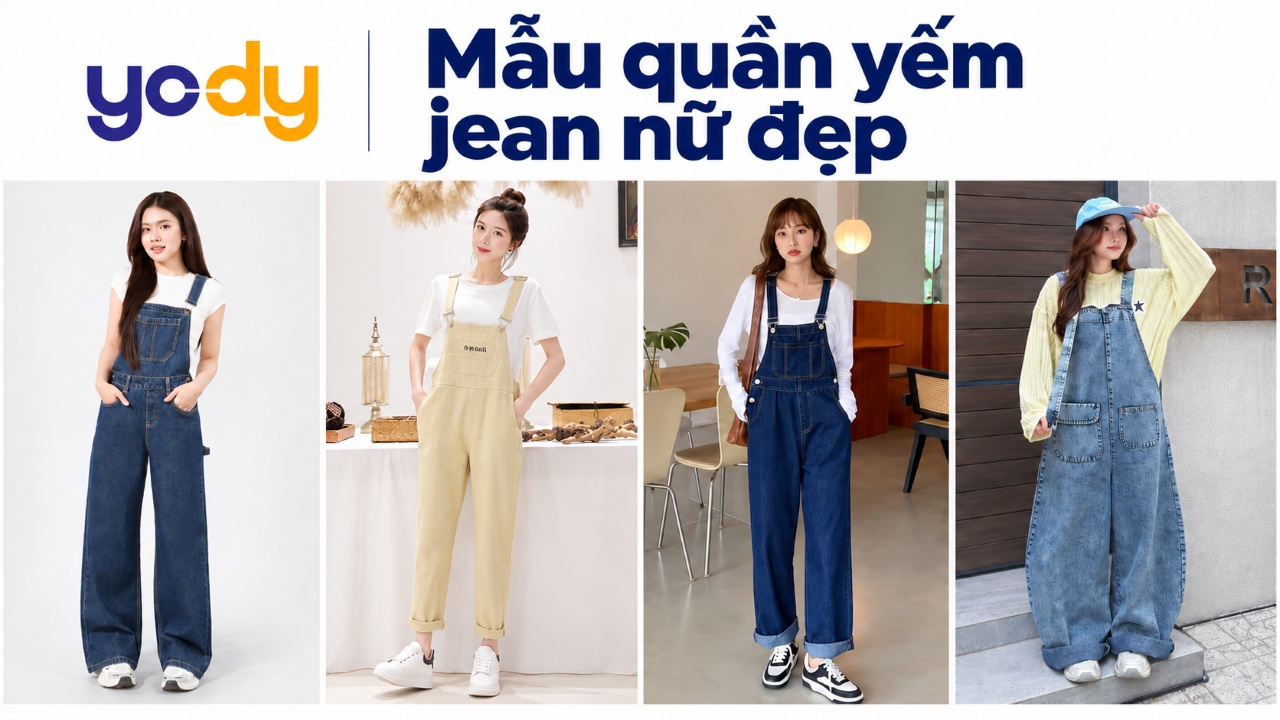 Quần yếm jean nữ: Cách chọn phom và 6 gợi ý phối đồ