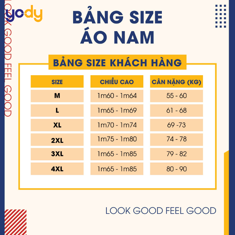 Size áo polo nam