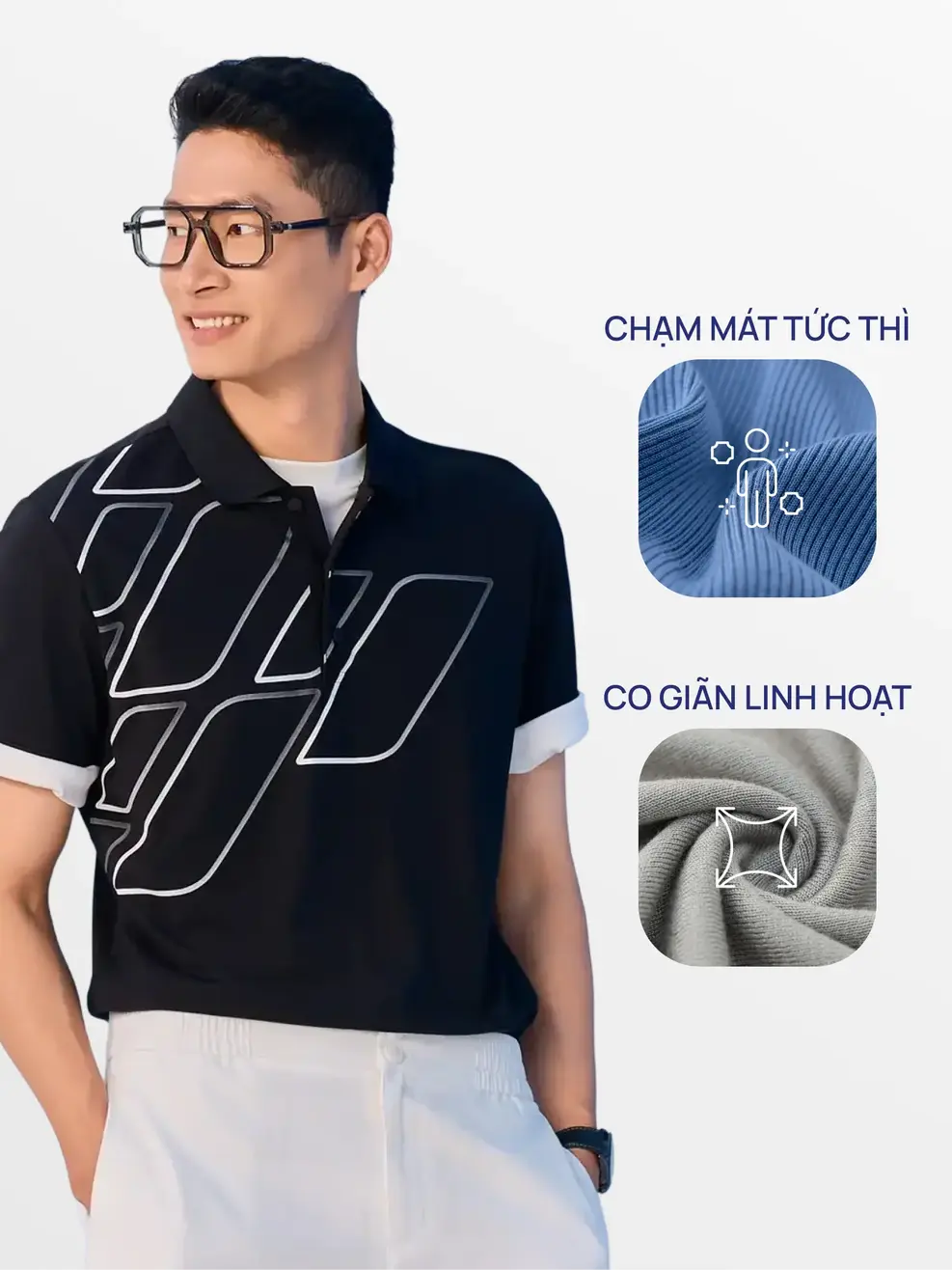 phối đồ với áo polo đen
