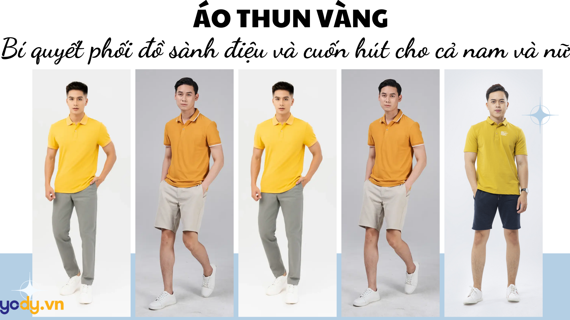 Áo thun vàng: Bí quyết phối đồ sành điệu và cuốn hút cho cả nam và nữ